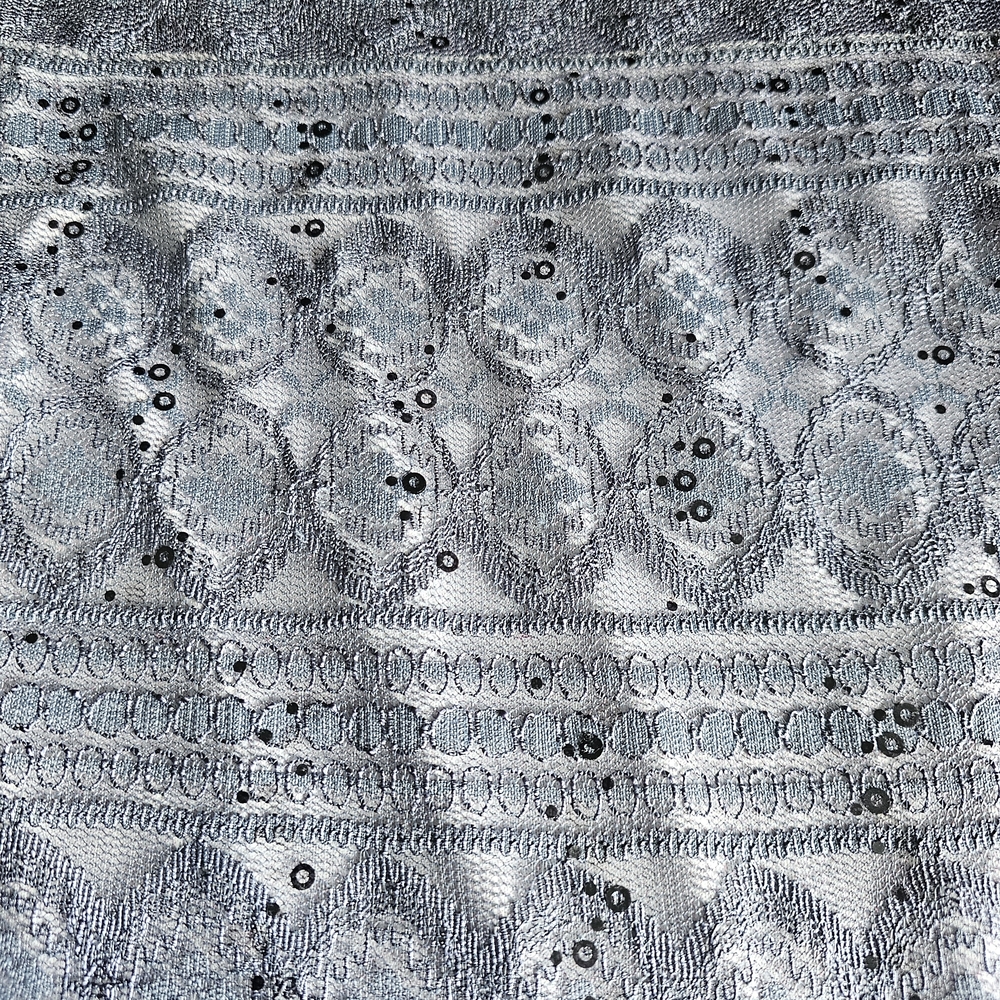 Sangria Lace Sequin Fit & Flare Cocktail Dress Grey/Lavender Size 12 - Picture 15 of 15